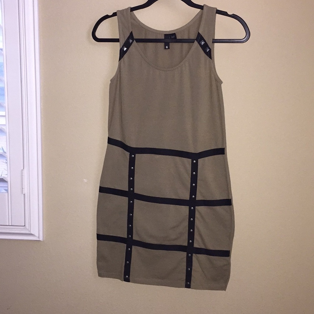 H&M Olive Green Tank Dress w/ Black Detail